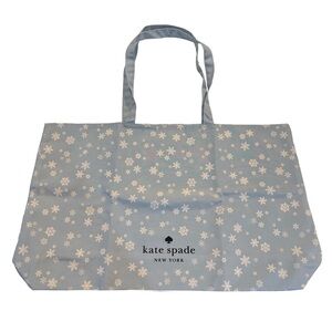 Kate Spade Snowflake Tote Bag Blue Holiday Reusable Large